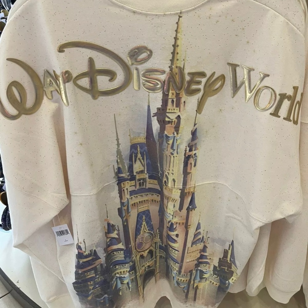 Disney Cream Castle Graphic Jersey with Gold Logo